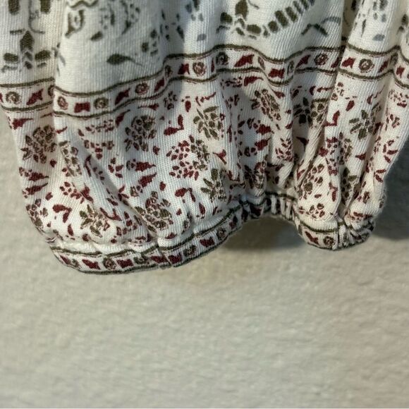 Lucky Brand Women's Cream and Brown Patterned Blouse Long Sleeve. - Picture 5 of 10